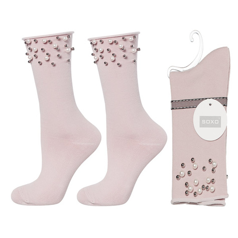 Classic light pink SOXO women's socks cotton