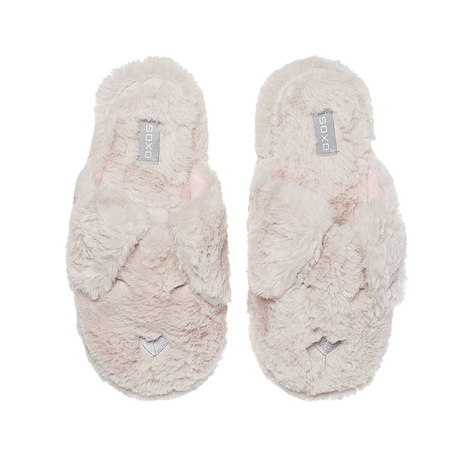 Slippers SOXO dogs - pink with hard soles