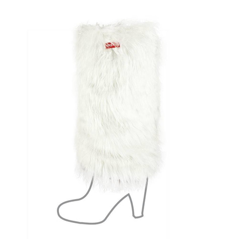 Women's SOXO furry legwarmers, long white