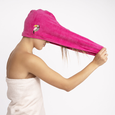 MOMO WAY Pink bathing turban | toucan towel