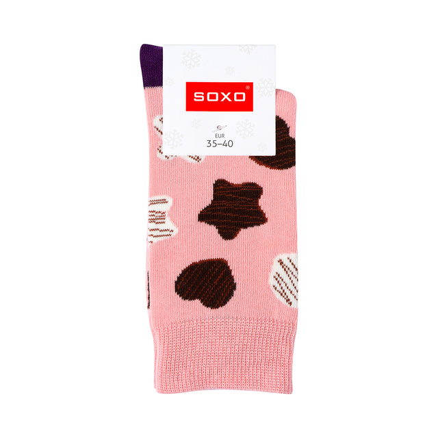 SOXO women's gingerbread socks in chocolate 