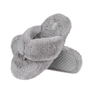 Women's slippers SOXO fur with a hard TPR sole