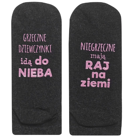 Set of 4x Colorful SOXO women's socks with funny Polish inscriptions