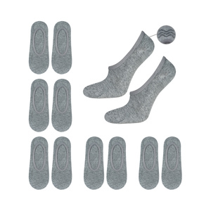 Set of 6x Men's gray SOXO socks with silicone