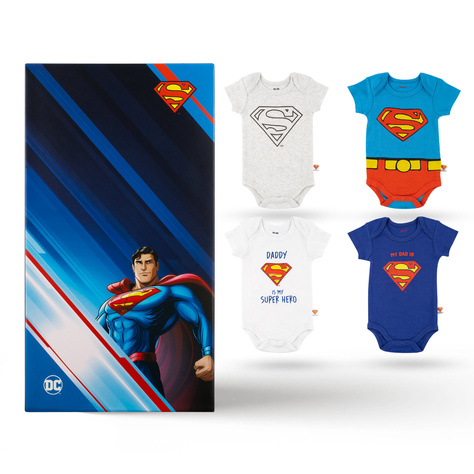 Set of 4x Warner Bros Superman baby bodysuits 