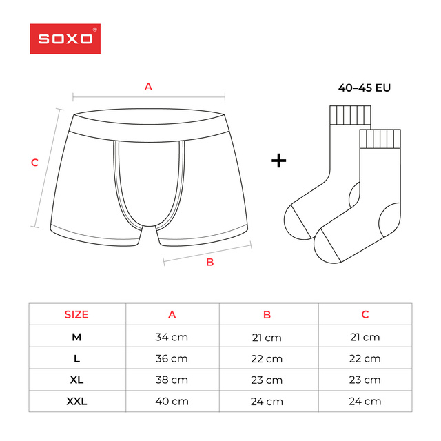Set of SOXO Men's Boxers and Socks for a gift for Him cotton