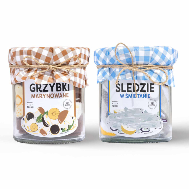 Skarpetki w Słoiku Grzybki i Śledzie 2-pak