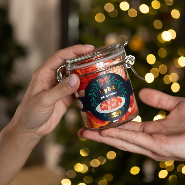 Greek Fish Socks in a Jar