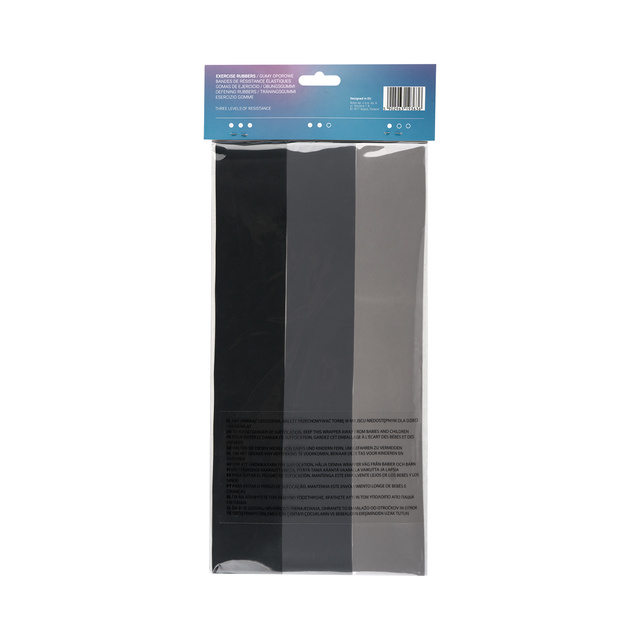 Set of 3x Soxo gray resistance bands for exercise 