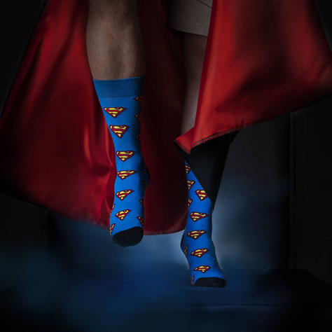 Set of 2x SOXO GOOD STUFF Batman Superman DC Comics socks