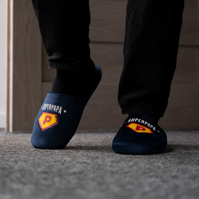 Set Super Dad Men's Slippers + Keyring