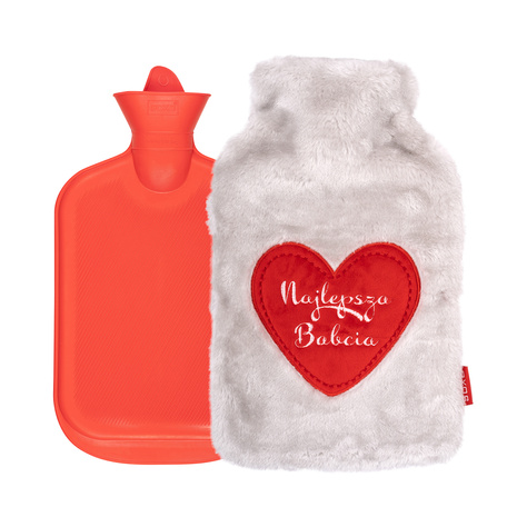 Hot water bottle 1.8L orange SOXO heater in a fur cover plush GIFT