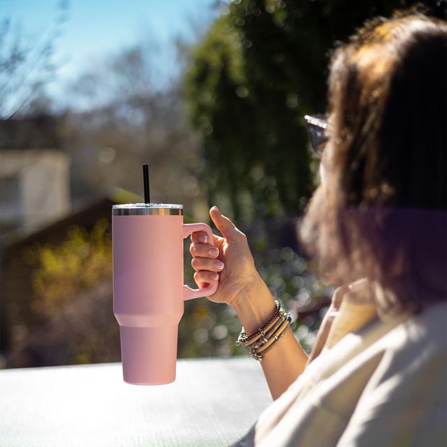 Momo Way 1200ml thermal mug pink