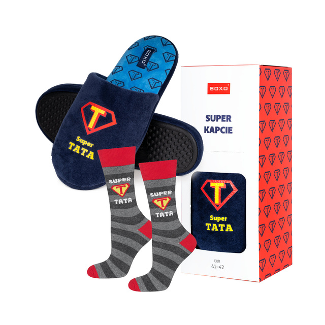 Zestaw Skarpetki + Kapcie Super Tata