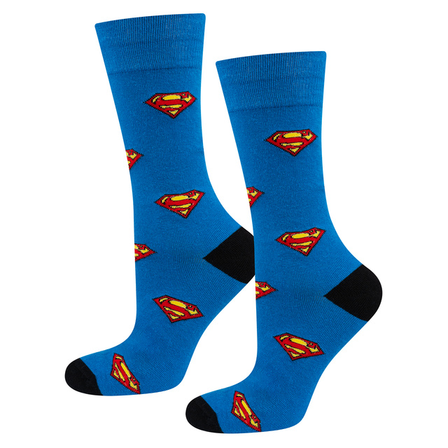 Set of 1x Colorful SOXO Superman socks and 1x Superman men's slippers