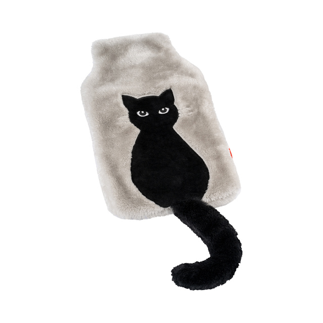 Hot water bottle SOXO cat with tail, gray 1.8 L