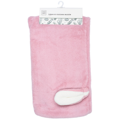 MOMO WAY pink rabbit towel bath turban 