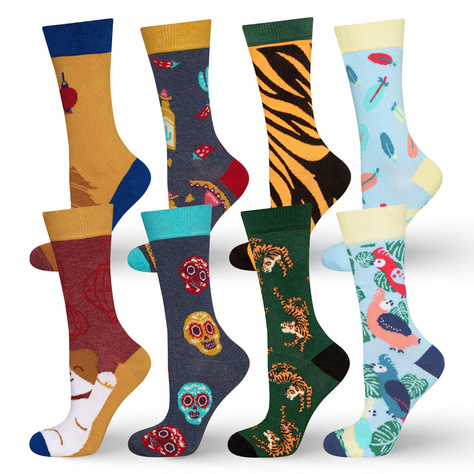 Set of 4x Colorful SOXO women's socks mismatched funny gift