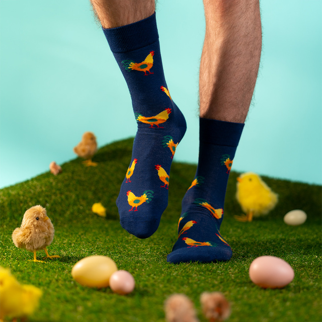 Egg and Rooster Socks 2-Pack