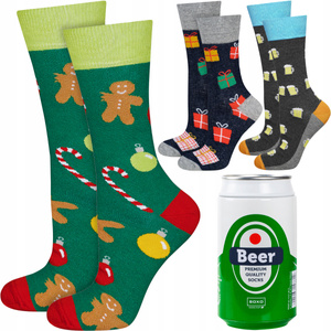 Set of 3x Colorful SOXO GOOD STUFF men's socks Christmas gift