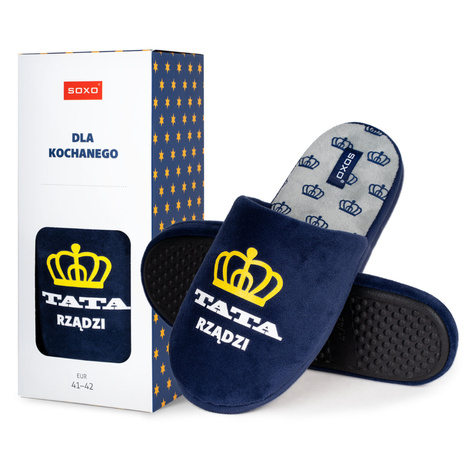 Men's slippers SOXO with the inscription in a giftbox