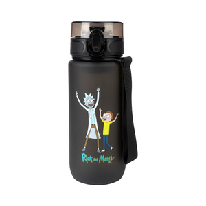 Water bottle 0.6L black | durable and practical | Rick and Morty