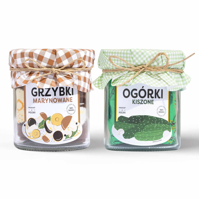 Skarpetki w Słoiku Grzybki i Ogórki 2-pak