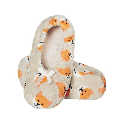 Women's SOXO fox ballerina slippers with a soft sole