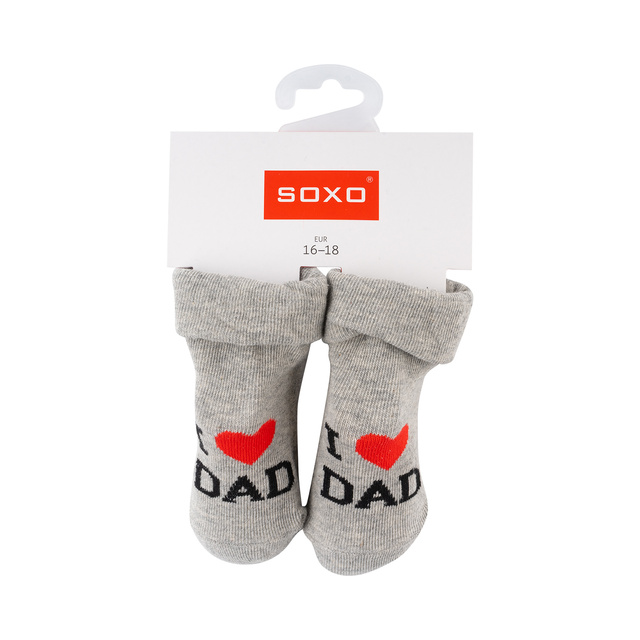 Set of 2x SOXO baby socks navy blue with inscriptions