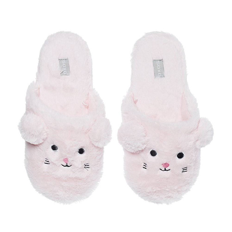 Pink SOXO mouse slippers with a hard TPR sole