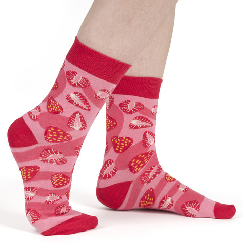 SOXO GOOD STUFF women's socks with strawberry jam in a jar