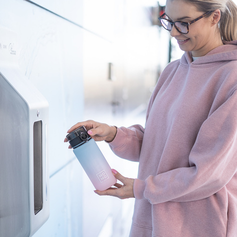 OUTLET Butelka na wodę 600 ml MOMO WAY błękitno różowa Super Mama