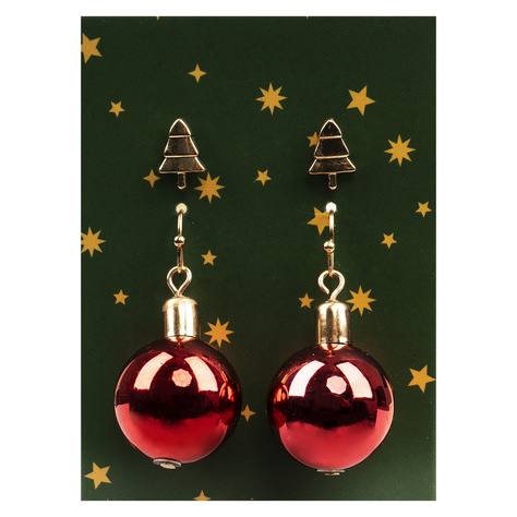 Earrings SOXO | set of baubles and Christmas tree earrings | funny gift for her | holidays