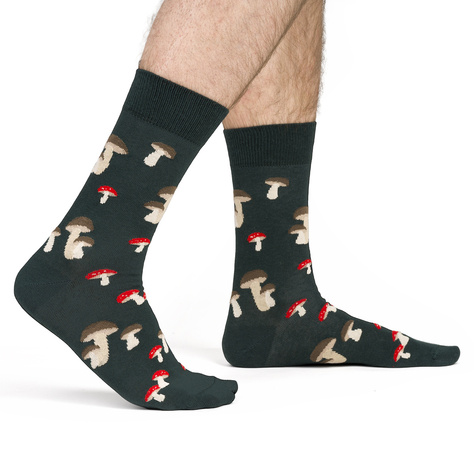 Men's colorful SOXO GOOD STUFF socks cotton mushrooms