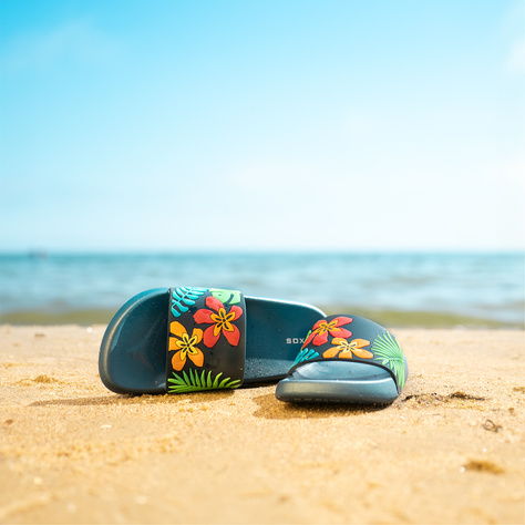 Comfort Women's and Men's Beach Flip-flops SOXO leaves | Perfect for Beach Holidays and Swimming Pool | Rubber