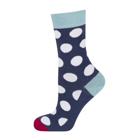 Children's navy blue SOXO GOOD STUFF socks with dots