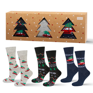 Christmas Socks with Car Motif 3-Pack
