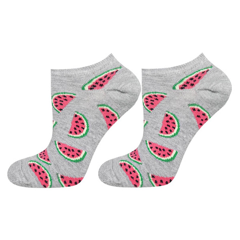 Set of 2x women's colorful SOXO ankle socks | colorful fruit patterns