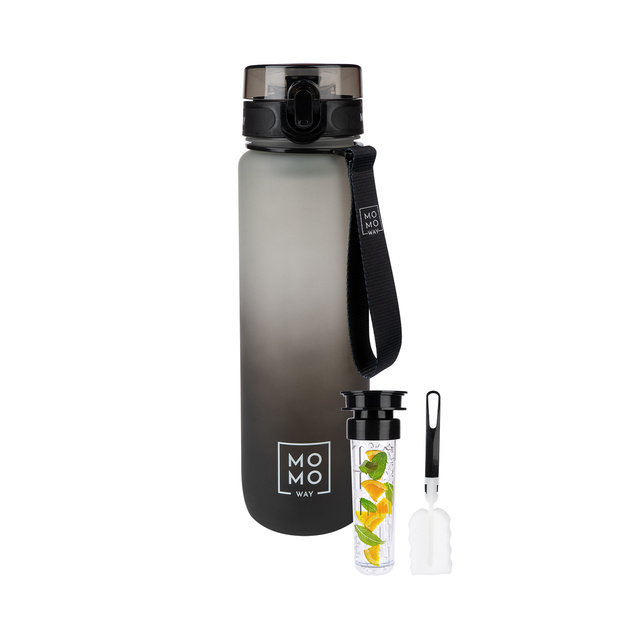 MOMO WAY Water bottle  gray-black | gift idea | BPA free | Tritan