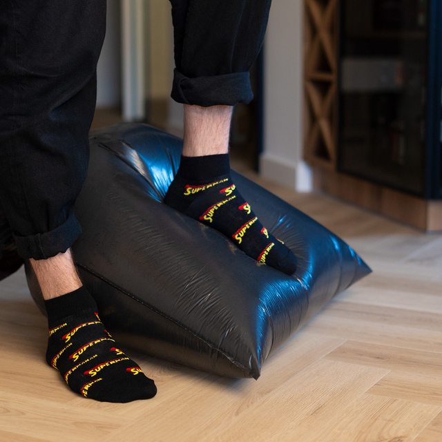 Black SOXO black socks Superman DC Comics cotton socks
