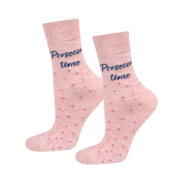Set of 2x SOXO women's socks cheerful Prosecco in a bottle a gift for her