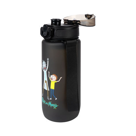 Water bottle 0.6L black | durable and practical | Rick and Morty