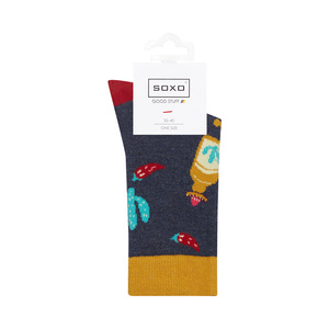 Colorful SOXO GOOD STUFF women's socks, funny Mexico