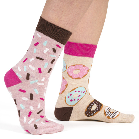 Set of 5x Colorful SOXO women's socks mismatched cotton funny Pizza