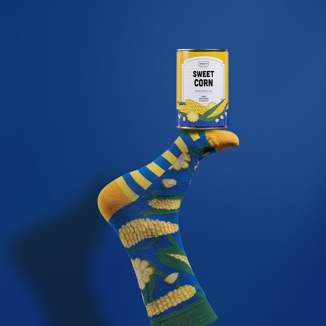Sweet Corn Socks in a Can