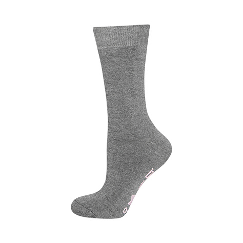 Funny grey cotton SOXO Women's socks with inscriptions