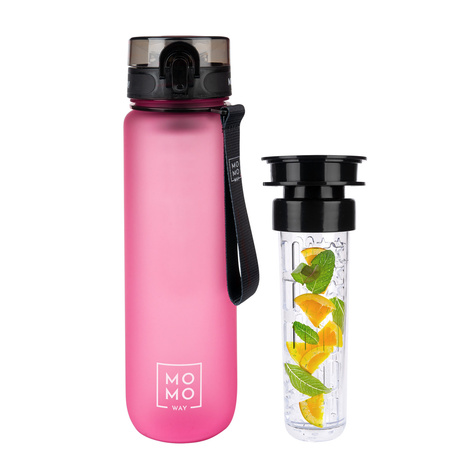 MOMO WAY Water bottle dark pink | ideal for travel | BPA free | Tritan