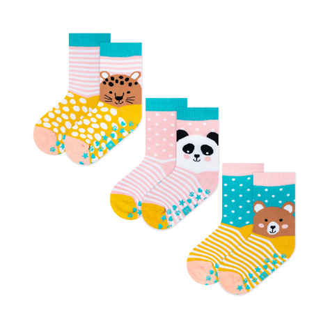 Set of 3x Colorful SOXO children's socks animals