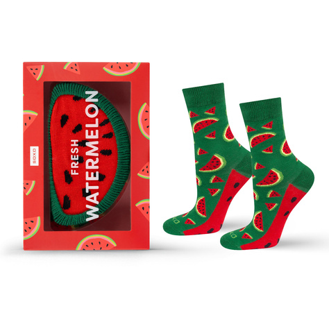 Women's SOXO Socks | Watermelon in a box | A fun gift idea | A fun gift idea | A fun gift.