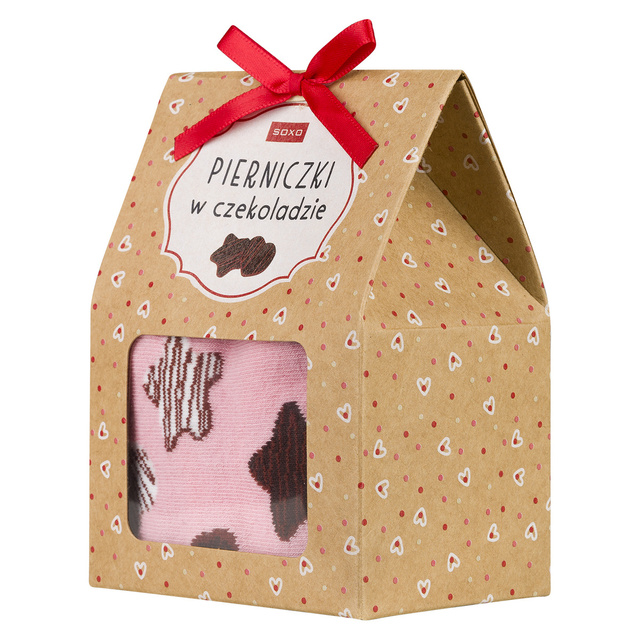 SOXO socks | women's gingerbread in chocolate and men's gingerbread with icing | Christmas gift